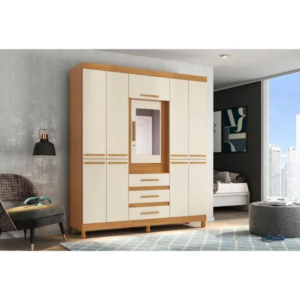 Guarda-Roupa Casal Fusion 10 Portas - Carvalho/Off White