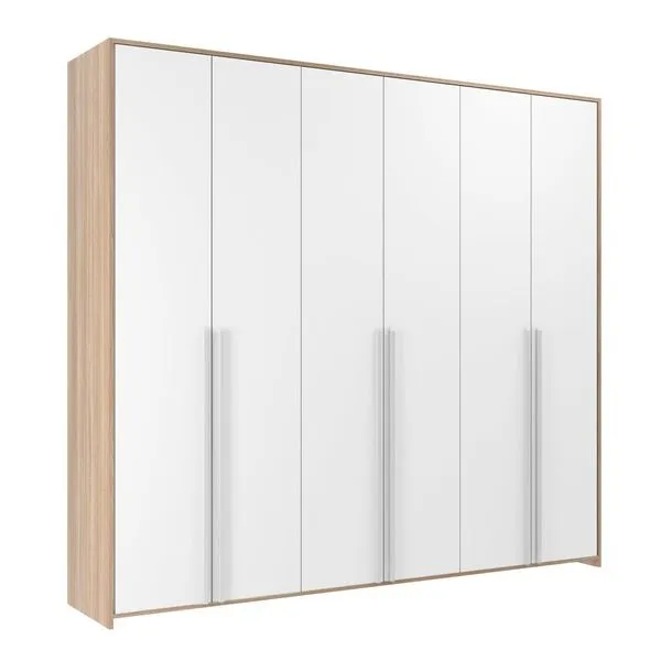 Guarda-roupa Infantil Mdf 6 Portas Modulados Branco /Carvalho Treviso