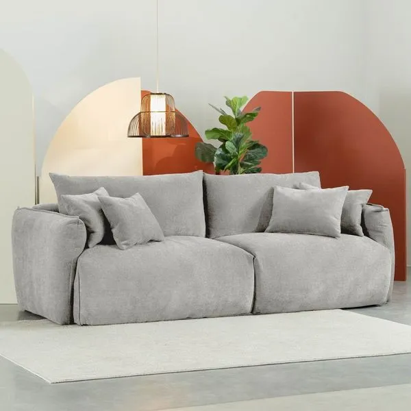 Sofá 2 Lugares 200cm Comfy CabeCasa MadeiraOriginals Cinza Mescla Cinza Mescla