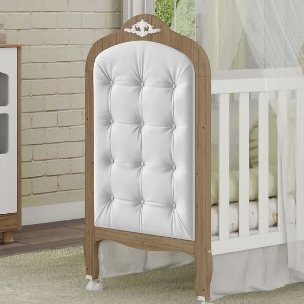 Kit Capitonê Berço 2 Peças Elô Corino Branco
