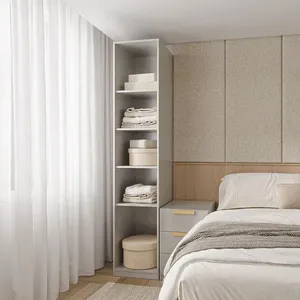 Guarda-roupa Modular 40cm sem Portas com Prateleiras Jade CabeCasa MadeiraOriginals Cinza Urbano