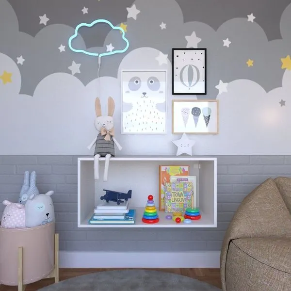 Nicho para Quarto Infantil 80cm MDP Branco