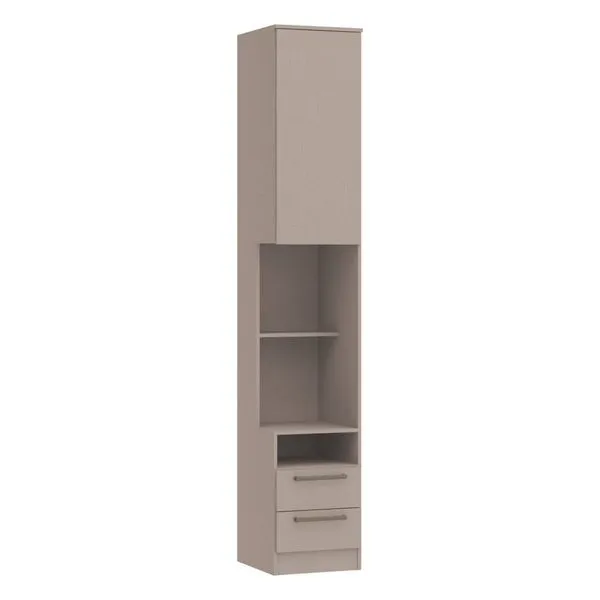 Mesa de Cabeceira Modulada Reto 1 Porta 2 Gavetas Requinte+ 100% MDF Cinza Duna Line Duna Line