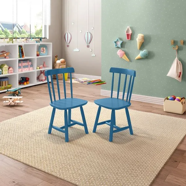 Kit 2 Cadeiras Infantis Mariah Casatema Azul Zimbro