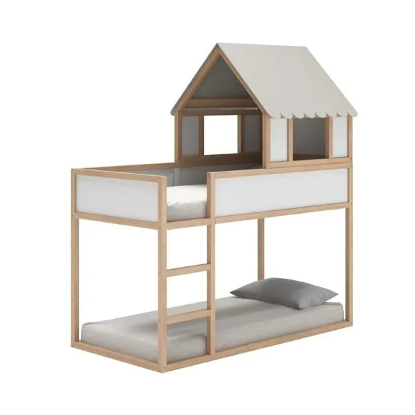Beliche Infantil Telhadinho Fun com 5 Opções de Montagem- Branco/Areia