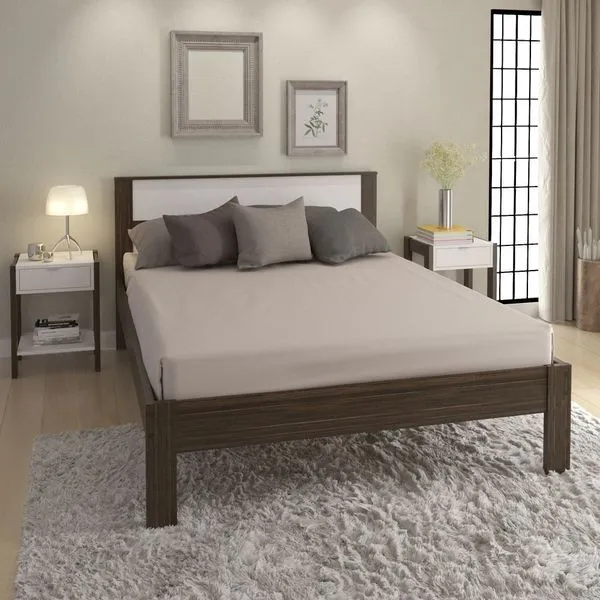 Cama de Casal Nogal / Branco