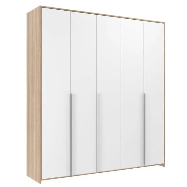 Guarda-roupa Infantil Mdf 5 Portas Modulados Branco/Carvalho Treviso