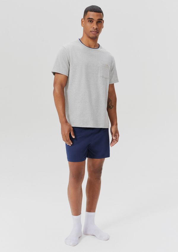Pijama Curto Masculino Com Bolso - Cinza P