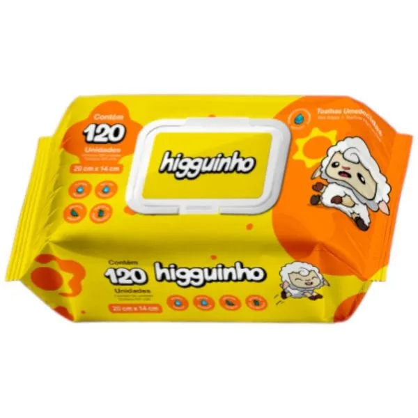 Toalha Umedecida Higguinho Com Tampa 120 Unidades (MP)