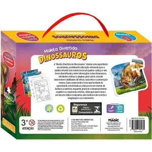 LIVRO BRINQUEDO ILUSTRADO DINOSSAURO 6LIVROS+1QUEBRA CAB MALETA