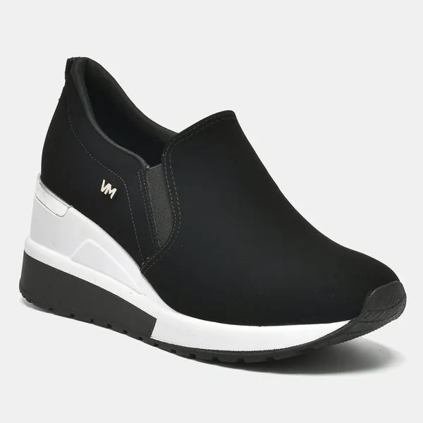 Tênis Casual Anabela Prata e preto 046-002-01 33