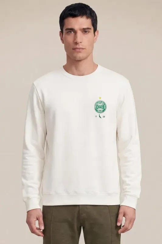 Moletom Gola Careca Cfc 1909 Coxa Off White - P