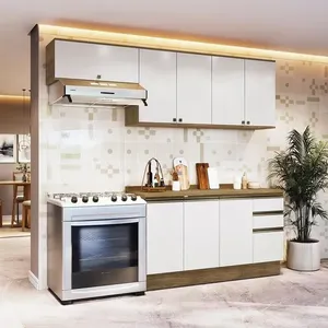 Armário De Cozinha Completa 100% Mdf 240cm Nogueira/branco Celeste Kappesberg