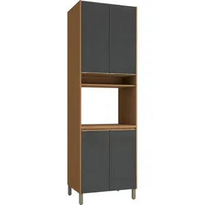 Kit Forno 4 Portas Kappesberg Vibra Cor Canela Com Grafite Super Brilho CB1376