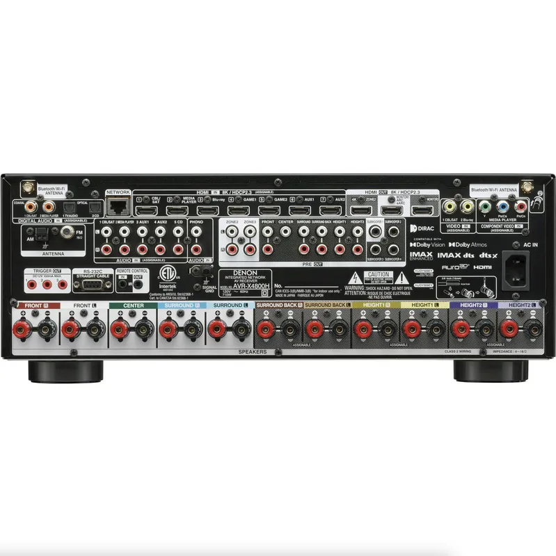 Receiver Denon AVR-X4800H Dolby Atmos, DTS: X e IMAX 9.4CH ( 120v )