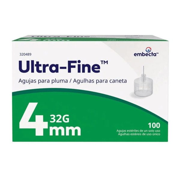 Agulhas para Caneta Embecta Ultra-Fine 4mm 100 Unidades