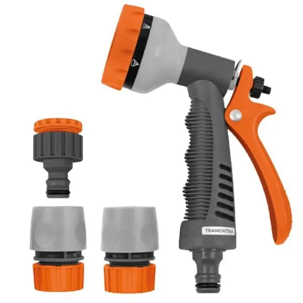 Conjunto Para Irrigação Com Engates Rápidos E Hidropistola Com 4 Peças - 78583610 - Tramontina