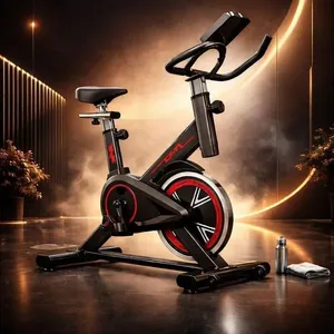 Bicicleta Ergométrica de Spinning Linha Rhead Red High Premium para Treino em Casa com Monitor e Ajustes Preto Bicicleta Ergométrica de Spinning Linha Rhead Red High Premium para Exercícios Cardio em Casa Preto