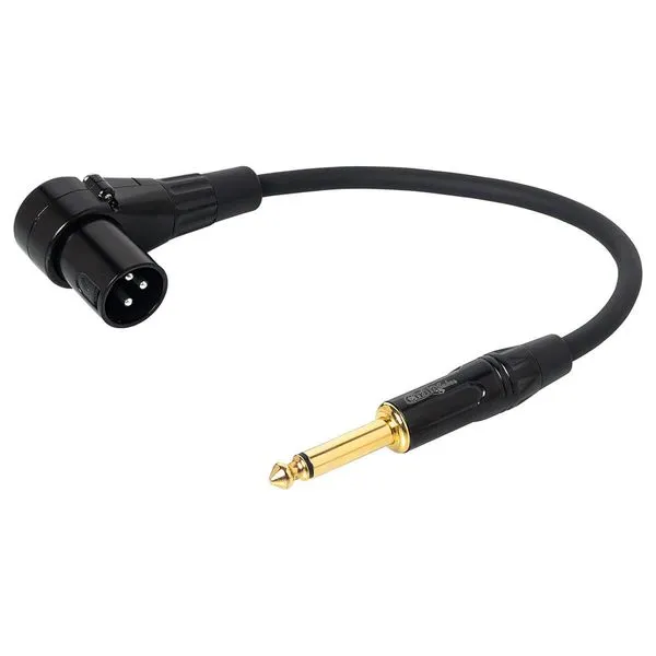 Cabo Adaptador XLR Macho 90º graus para P10 Macho Mono 1 metro