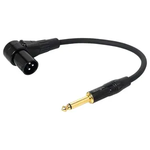 Cabo Adaptador XLR Macho 90º graus para P10 Macho Mono 1 metro