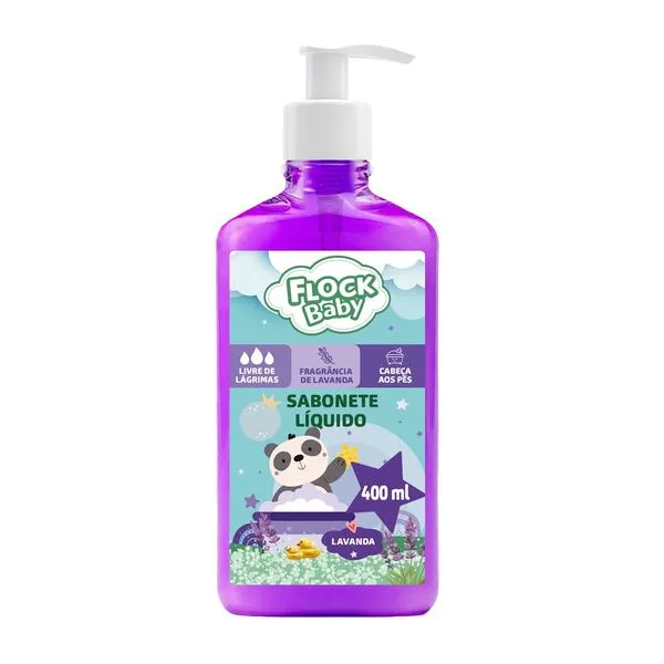 Sabonete Líquido Flock Baby Banho Glicerina Lavanda 400ml