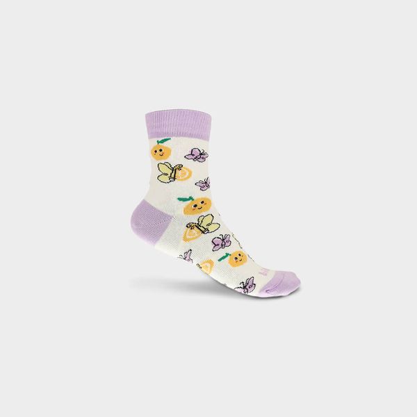 Meia Infantil Bibi Mini Lilás de Borboleta 19/22