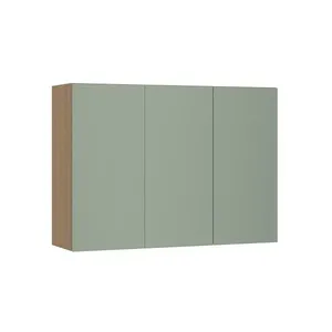 Armário Aéreo 120cm 3 Portas Slim Luciane Móveis Freijó/verde Jade
