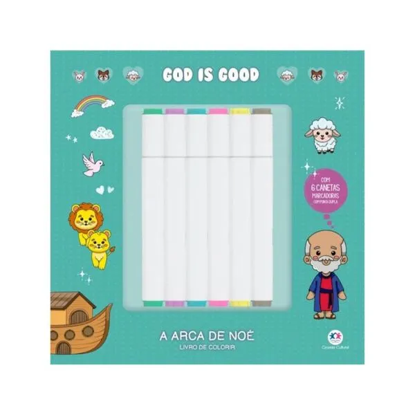 Kit Livro Ciranda Cultural A Arca de Noé com 6 Canetas KIT LIVRO CIRANDA CULTURAL A ARCA DE NOE