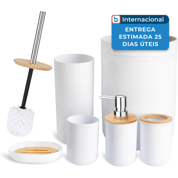 Conjunto para Banheiro 7 Peças Cerbior Branco A-MBI