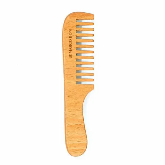 Pente de Madeira Marco Boni Wood Line Premium Dentes Largos