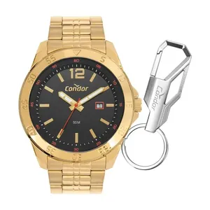 Kit Relógio Condor Masculino Drive Dourado - CO2115NDJ/K4D