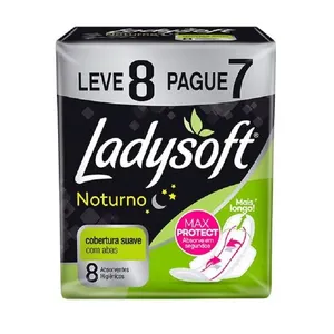 Absorvente Ladysoft Noturno Suave Com Abas Leve 8 Pague 7