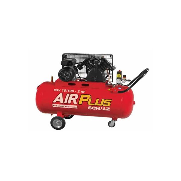 Compressor de Ar Profissional Schulz Air Plus 10pcm 100L 110V Vermelho Compressor Air Plus 10/100L 110V vermelho Schulz