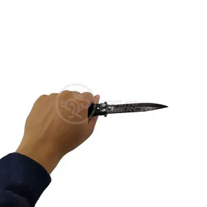 Canivete Knife Black Butterfly Com Fio Manobras Preta Borboleta Dobrável De Aço Inoxidável