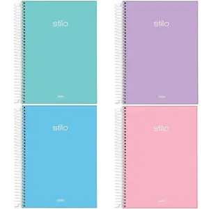 Caderno 1/4 Espiral Stilo Sortido 80 Folhas 6882377 - Jandaia