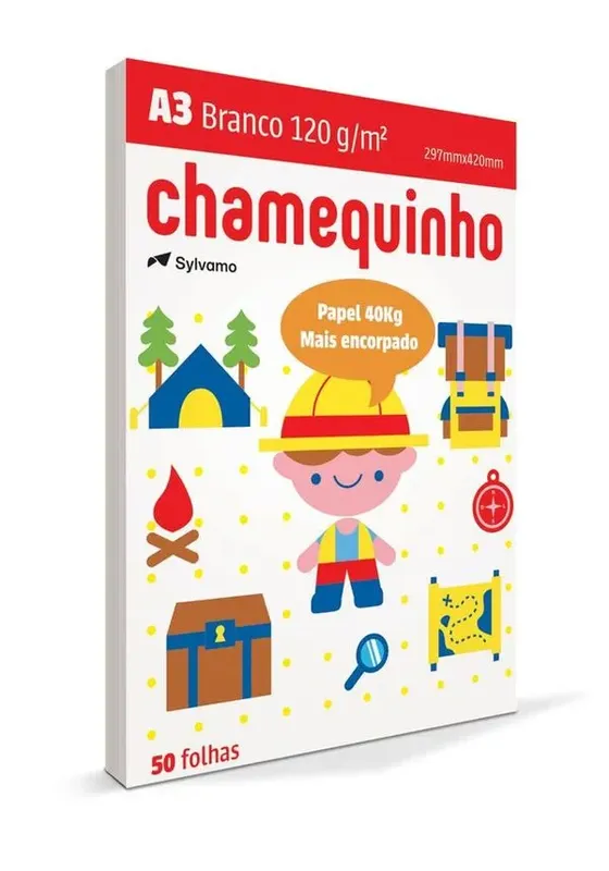 Papel Sulfite 40kg A3 50 Folhas 120gr Chamequinho