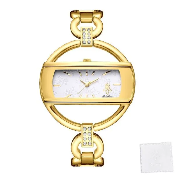 Relógio de Pulso Feminino de Quartzo Circular Estilo Novo Design Esqueleto Branco Sanda Relógio Feminino de Quartzo de Pulso Circular Estilo Novo Branco Sanda