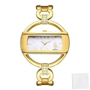 Relógio de Pulso Feminino de Quartzo Circular Estilo Novo Design Esqueleto Branco Sanda Relógio Feminino de Quartzo de Pulso Circular Estilo Novo Branco Sanda