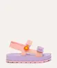 sandália papete infantil com flor zaxynina violeta 17-18