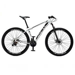 Bicicleta Aro 29 Krw Alumínio 27 Vel Freio Hidráulico Suspensão Dianteira S8 15.5 Branco-Preto