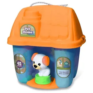 Blocos de Montar Pet Home Baby Land com 44 Peças e 1 Pet Azul Cardoso Toys Blocos de Montar Pet Home Baby Land 44 Peças e Pet Azul Cardoso Toys
