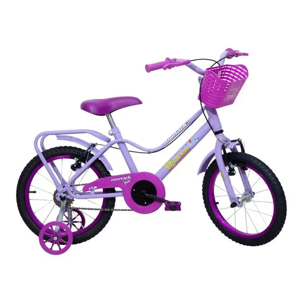 Bicicleta Monark Brisa Infantil Aro 16 Com Rodinhas Violeta