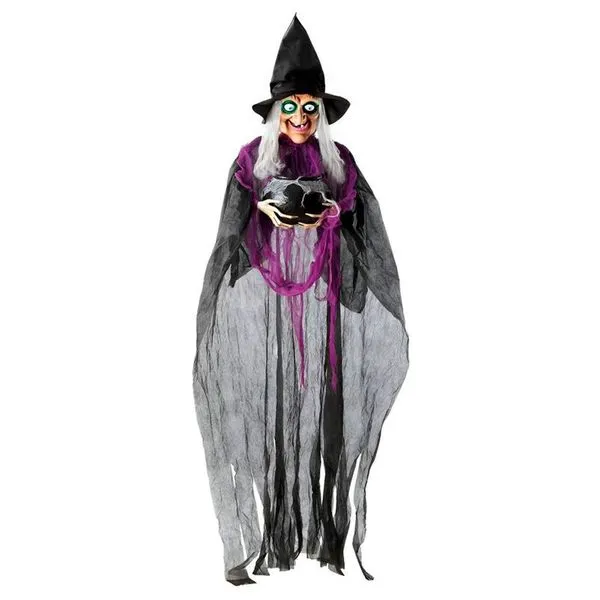 Boneco Bruxa Cordelia Decoração Halloween Com Som E Luz