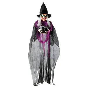 Boneco Bruxa Cordelia Decoração Halloween Com Som E Luz