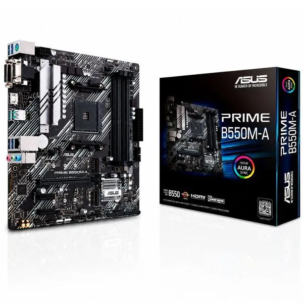 Placa-mãe Asus Prime B550M-A AMD AM4 DDR4 Chipset B550 128GB Dual Channel Micro-ATX Placa-mãe Asus Prime B550M-A AMD AM4 DDR4 Chipset B550 128GB