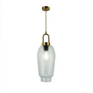 Pendente Dcd04056 para 1 Lâmpada E27 com Estrutura em Metal e Vidro Transparente Bronze Casa Chafariz Pendente Dcd04056 para 1 Lâmpada E27 com Estrutura em Metal e Vidro Bronze Casa Chafariz