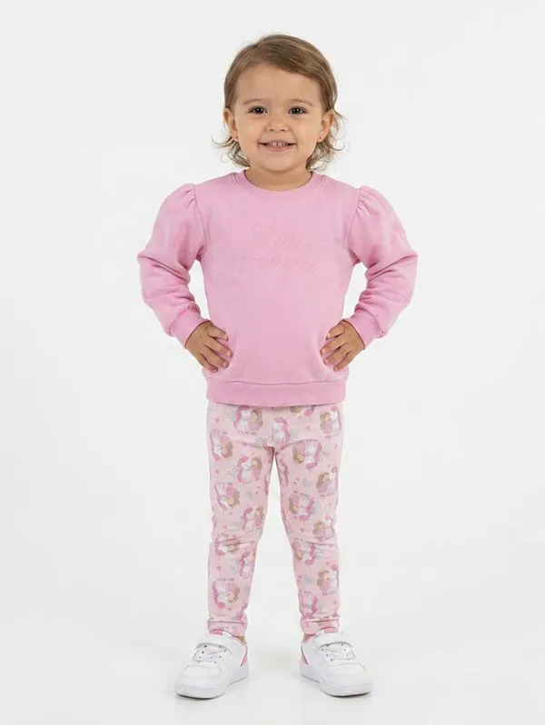 Conjunto Longo Moletom Infantil Para Menina- ROSA 1