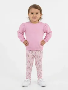 Conjunto Longo Moletom Infantil Para Menina- ROSA 1