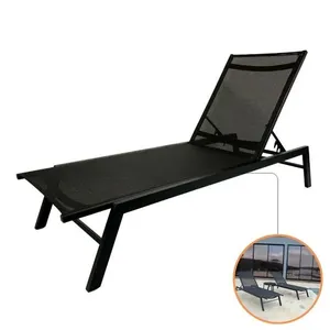 Espreguiçadeira Piscina Verona Alumínio Tela Textilene Reclinável 5 Posições Preto Nossa Kasa Espreguiçadeira Verona Alumínio Tela Textilene Reclinável Preto Nossa Kasa