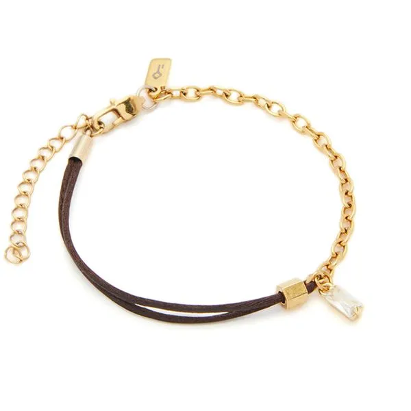 Pulseira Matiz Sopro Marrom e Aço Marrom Ajustável